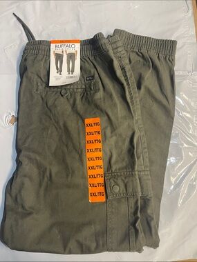 Buffalo David Bitton Men's Olive Cargo Jogger Pants